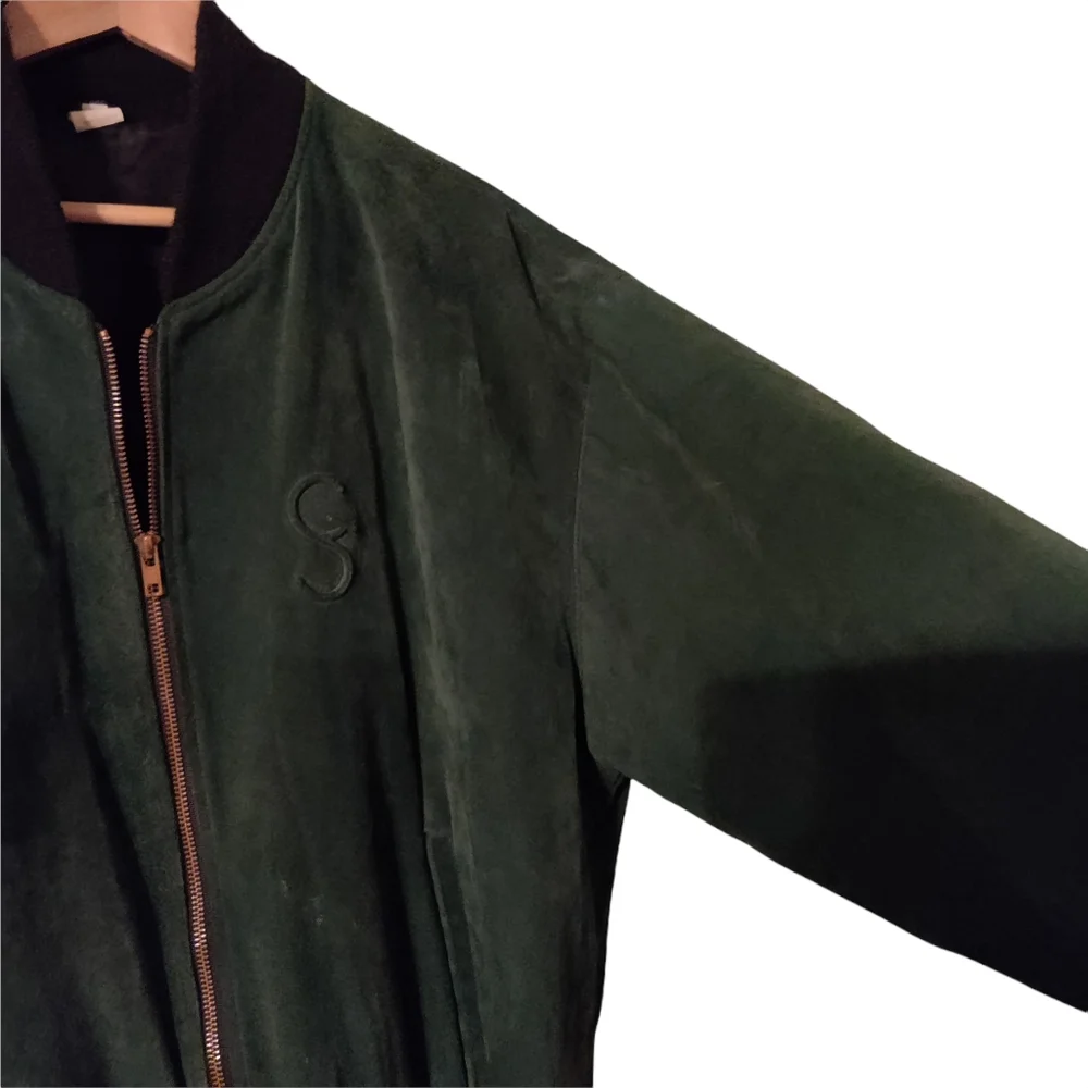 Vintage George Strait 80's Country Suede Leather Letterman Bomber Jacket Unisex - Picture 8 of 16